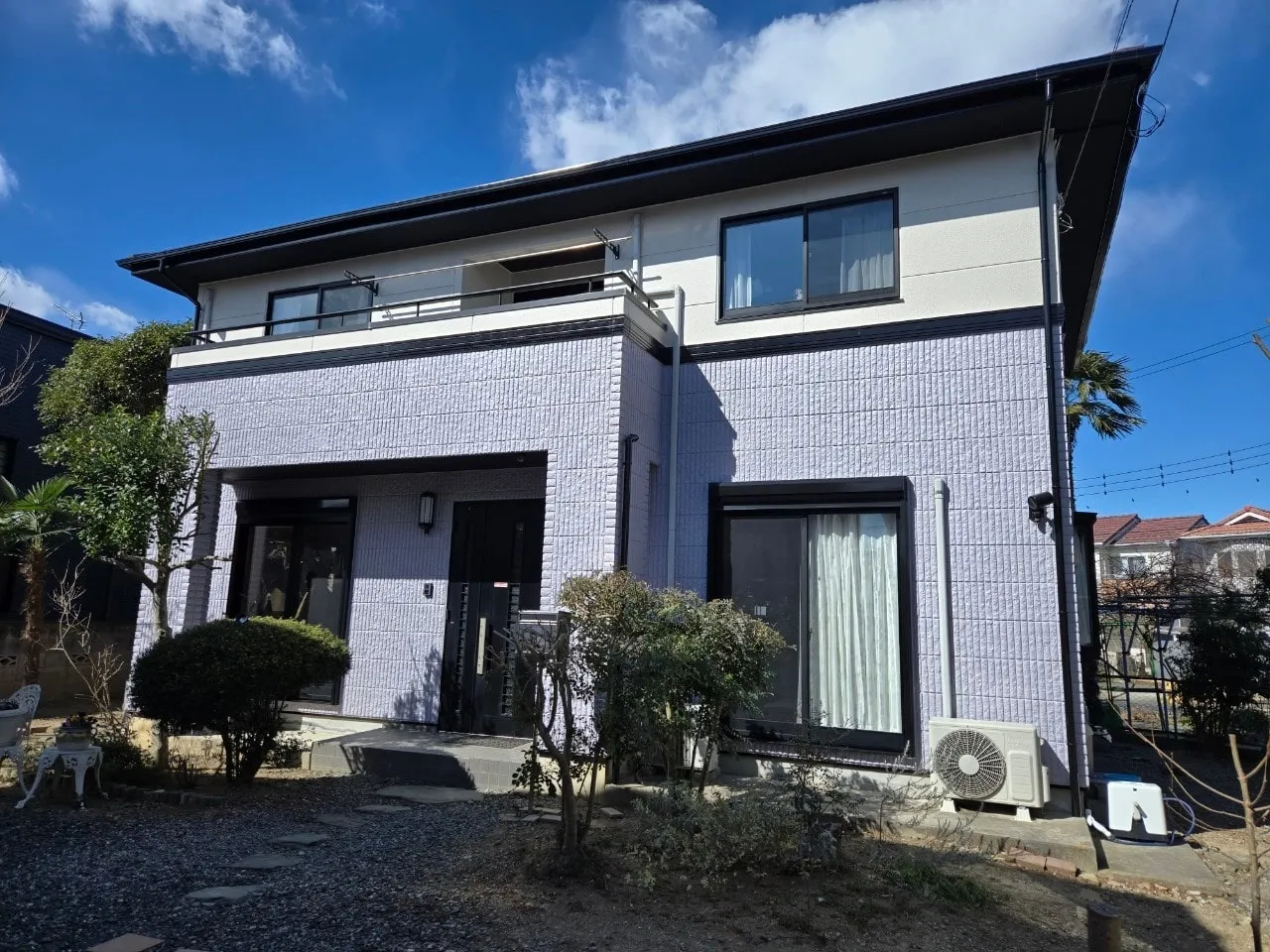 【川島町|一軒家】外壁塗装・屋根塗装のご依頼。5分艶パープルで落ち着いた雰囲気に!