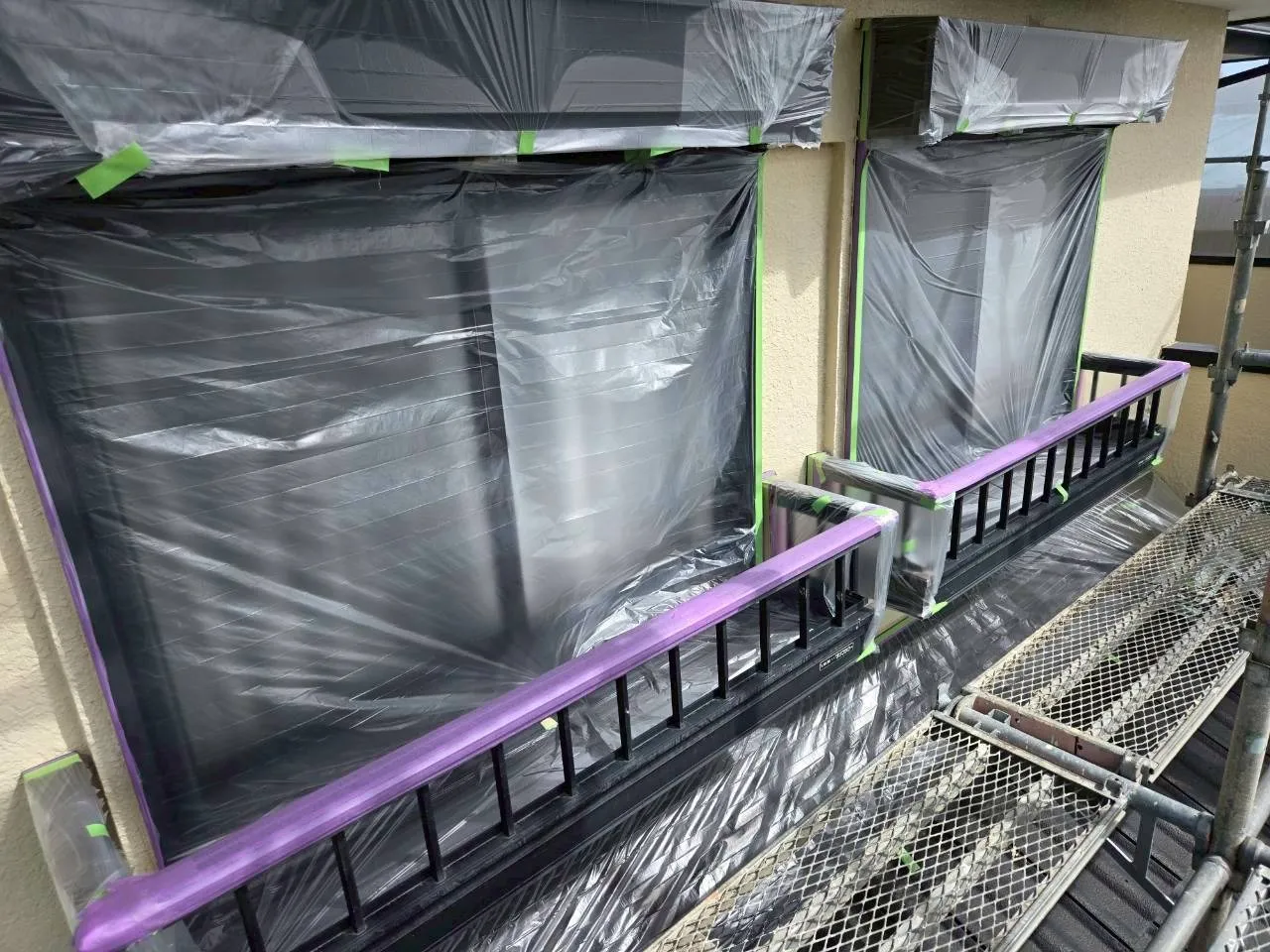 2階シャッター・網戸の養生